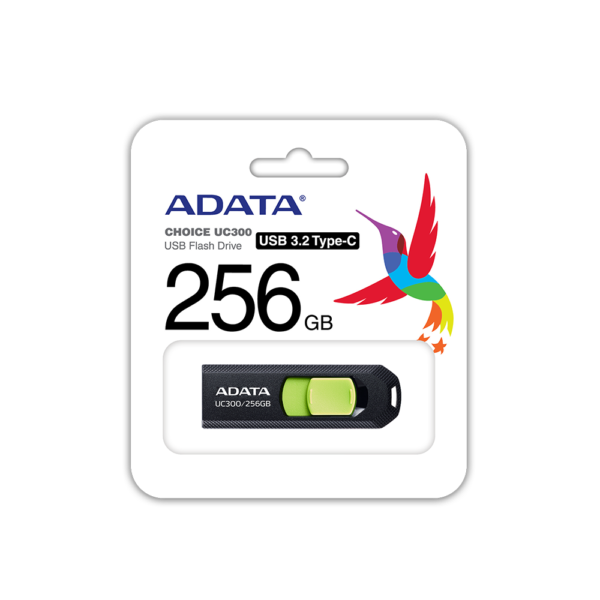 ADATA | FlashDrive | UC300 | 256 GB | USB 3.2 Gen 1 | Black/Green - Image 3