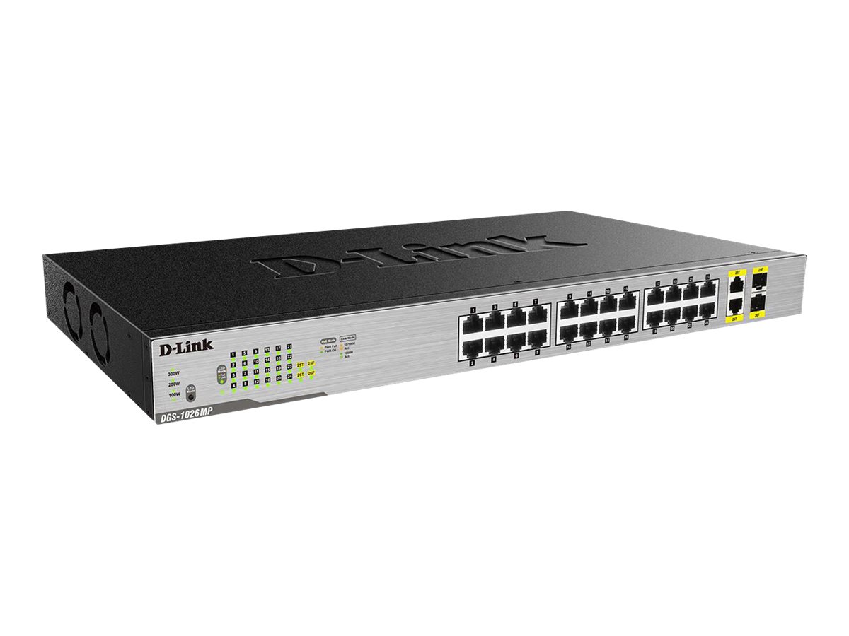 D-Link | Switch | DGS-1026MP | Unmanaged | Rack mountable | Gigabit Ethernet (copper) ports quantity 24 | SFP ports quantity 2 | PoE/Poe+ ports quantity 24 | Power supply type Single | 24 month(s) - Image 5