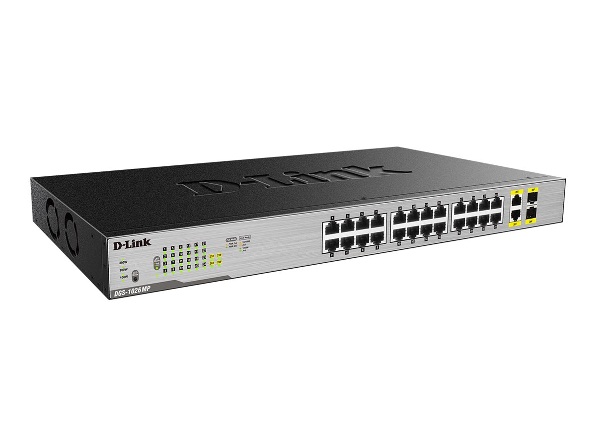 D-Link | Switch | DGS-1026MP | Unmanaged | Rack mountable | Gigabit Ethernet (copper) ports quantity 24 | SFP ports quantity 2 | PoE/Poe+ ports quantity 24 | Power supply type Single | 24 month(s) - Image 6