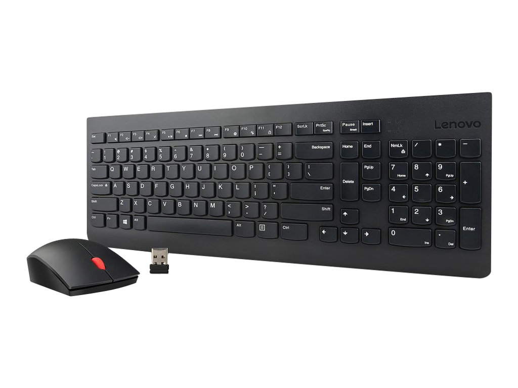 Lenovo | Essential | Essential Wireless Keyboard and Mouse Combo - US English with Euro symbol | Keyboard and Mouse Set | Wireless | Mouse included | US | Black | Numeric keypad | Wireless connection - Image 2