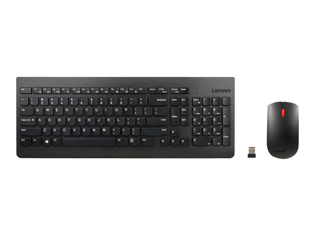 Lenovo | Essential | Essential Wireless Keyboard and Mouse Combo - US English with Euro symbol | Keyboard and Mouse Set | Wireless | Mouse included | US | Black | Numeric keypad | Wireless connection - Image 3