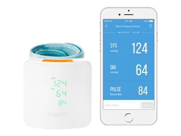 iHealth | Wrist Blood Pressure Monitor | BP7S | White | Blood pressure readings are stored on the secure, free, HIPAA compliant iHealth Cloud. Monitor blood pressure and pulse trends with intuitive charts and share data with your doctor in PDF or spreadsheet format right from your smartphone, tablet or computer. Wireless communication: Bluetooth V3.0+EDR Class 2 SPP. Measuring method: Oscillometric, automatic inflation and measurement. | Wireless | Weight 105 g - Image 2