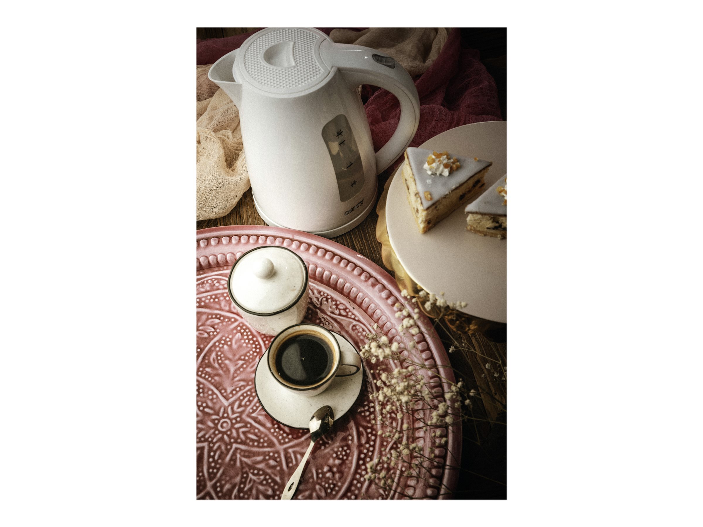 Camry | Kettle | CR 1255 | Standard | 2200 W | 1.7 L | Plastic | 360° rotational base | White - Image 7