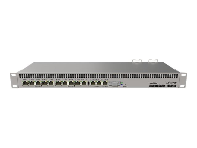 Mikrotik Wired Ethernet Router RB1100AHx4 Dude Edition, 1U Rackmount, Quad core 1.4GHz CPU, 1 GB RAM, 128 MB, 60GB M.2 SSD included, 13xGigabit LAN, 1xSerial console port RS232, 2x SATA3 ports, 2xM.2 slots, PCB Temperature and Voltage Monitor (CAPsMAN, Monitor Devices, Shows Historical Data, Can Write Messeges), IP20, RouterOS L6 | Wired Ethernet Router | RB1100AHx4 Dude Edition | No Wi-Fi | 10/100/1000 Mbit/s | Ethernet LAN (RJ-45) ports 13 | Mesh Support No | MU-MiMO No | No mobile broadband | 12 month(s) - Image 2