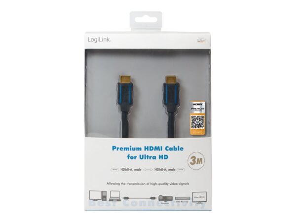Logilink | Premium HDMI Cable for Ultra HD | CHB005 | HDMI male (type A) | HDMI male (type A) | HDMI to HDMI | 3 m - Image 6