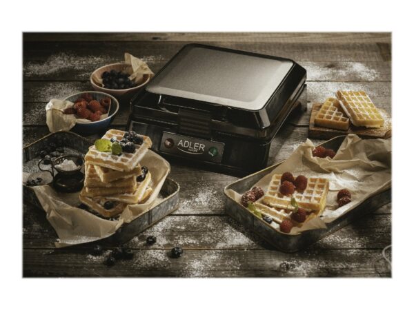 Adler | Waffle maker | AD 3036 | 1500 W | Number of pastry 4 | Belgium | Black - Image 9
