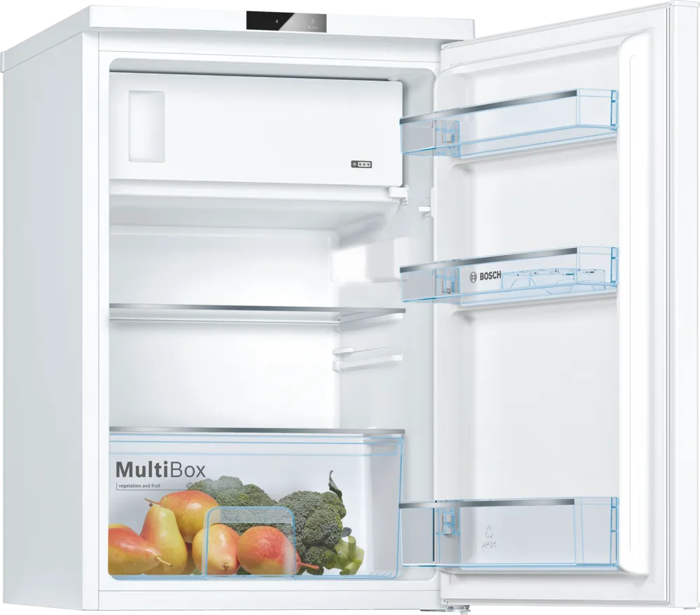 Bosch Refrigerator | KTL15NWEB | Energy efficiency class E | Free standing | Larder | Height 85 cm | Fridge net capacity 106 L | Freezer net capacity 14 L | Display | 39 dB | White - Image 2