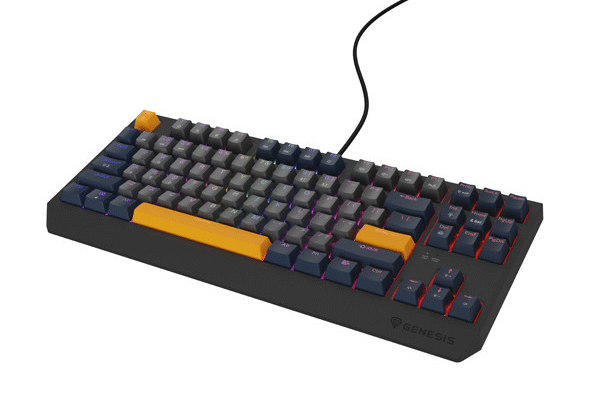 Genesis THOR 230 | Mechanical Gaming Keyboard | Wired | US | Naval Blue Negative | USB Type-A | Outemu Panda