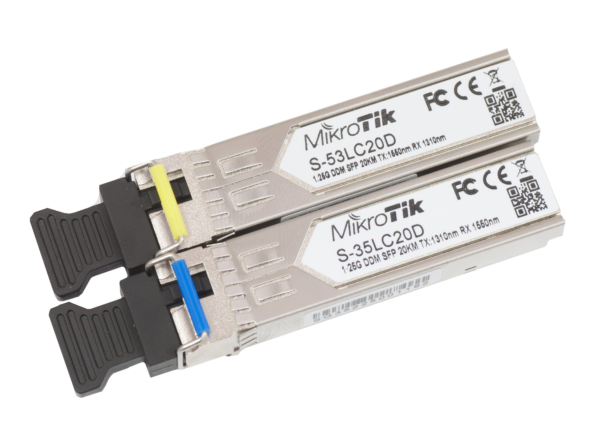 MikroTik Pair of SFP modules S-3553LC20D (S-35LC20D 1.25G SM 20km T1310nm/R1550nm + S-53LC20D 1.25G SM 20km T1550nm/R1310nm) | MikroTik | Maximum transfer distance 20000 m - Image 2