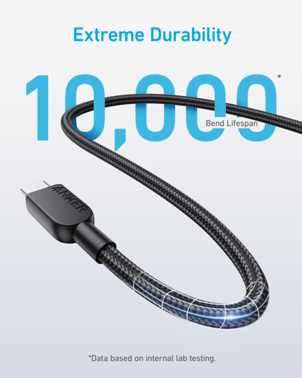 Anker 310 Braided Nylon Cable, Black | A81D6H11 | USB-C to USB-C - Image 5