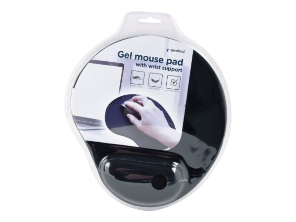 Gembird | Gel mouse pad with wrist support | Ergonomic mouse pad | 240 x 220 x 4 mm | Black - Image 6