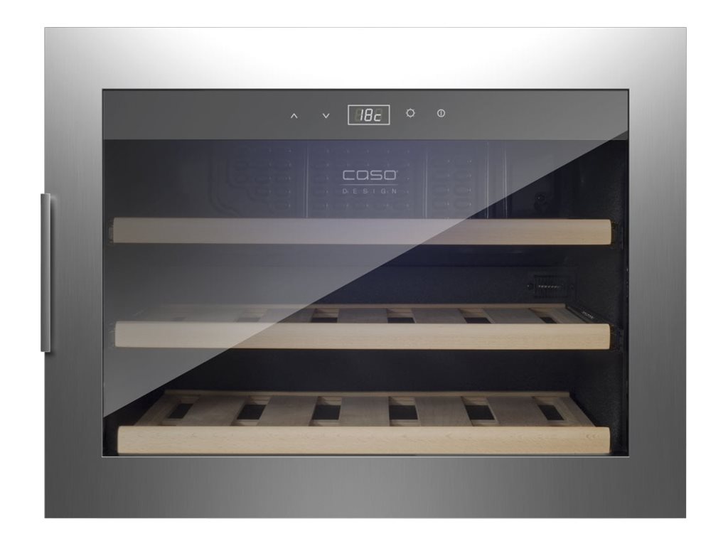 Caso | Wine cooler | WineSafe 18 EB | Energy efficiency class G | Built-in | Bottles capacity Up to 18 bottles | Cooling type Compressor technology | Stainless steel - Image 2
