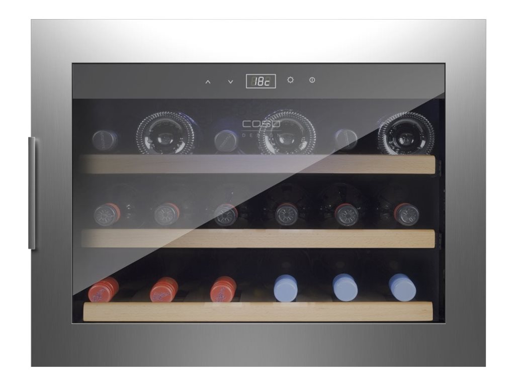 Caso | Wine cooler | WineSafe 18 EB | Energy efficiency class G | Built-in | Bottles capacity Up to 18 bottles | Cooling type Compressor technology | Stainless steel - Image 3