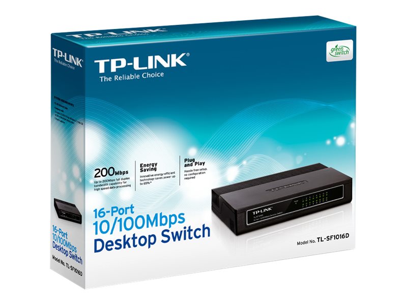 TP-LINK | Switch | TL-SF1016D | Desktop | 10/100 Mbps (RJ-45) ports quantity 16 | Power supply type External - Image 8