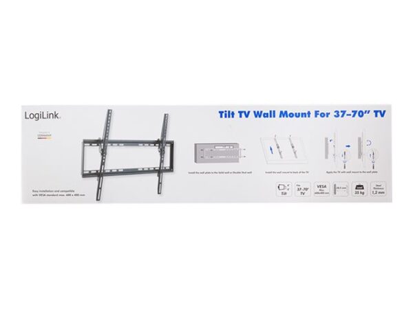 Logilink BP0039 TV Wall mount, 37"-70"", tilt, small | Logilink | Wall Mount | BP0039 | 37-70 " | Maximum weight (capacity) 35 kg | Black - Image 5