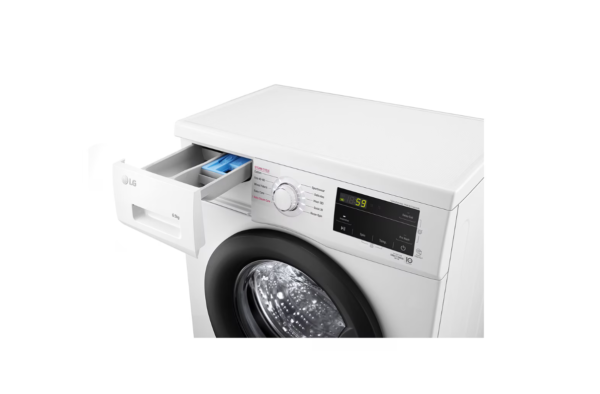 LG | Washing machine | F2J3WSBWE | Energy efficiency class E | Front loading | Washing capacity 6.5 kg | 1200 RPM | Depth 44 cm | Width 60 cm | LED | Steam function | Direct drive | White - Image 7