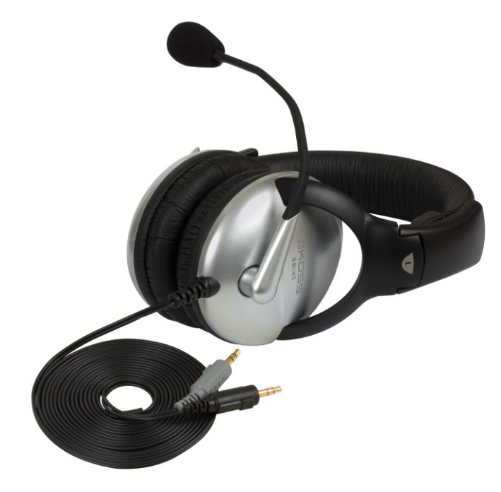 Koss | Headphones | SB45 | Wired | On-Ear | Microphone | Noise canceling | Silver/Black - Image 3