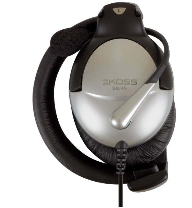 Koss | Headphones | SB45 | Wired | On-Ear | Microphone | Noise canceling | Silver/Black - Image 5