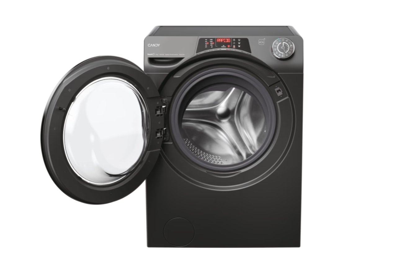 Candy Washing Machine | RO1484DWMCRT/1-S | Energy efficiency class A | Front loading | Washing capacity 8 kg | 1400 RPM | Depth 53 cm | Width 60 cm | Display | TFT | Steam function | Wi-Fi | Anthracite - Image 4