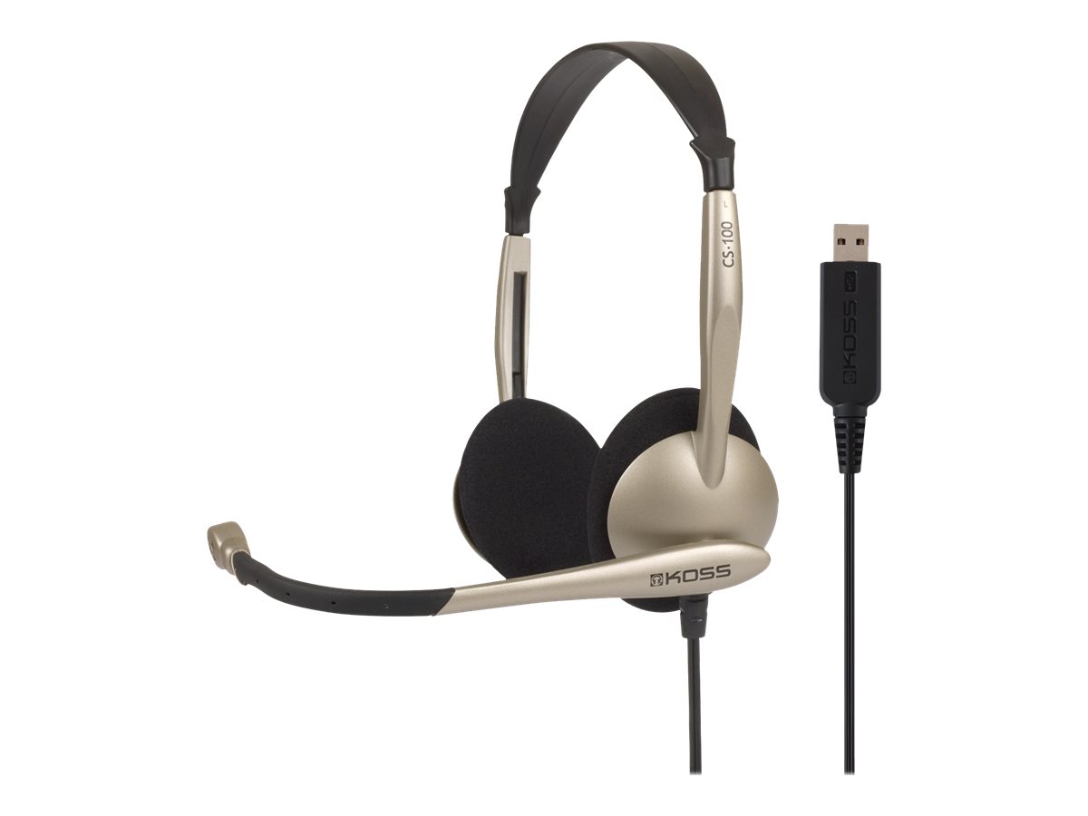 Koss | Headphones | CS100USB | Wired | On-Ear | Microphone | Noise canceling | Gold - Image 2