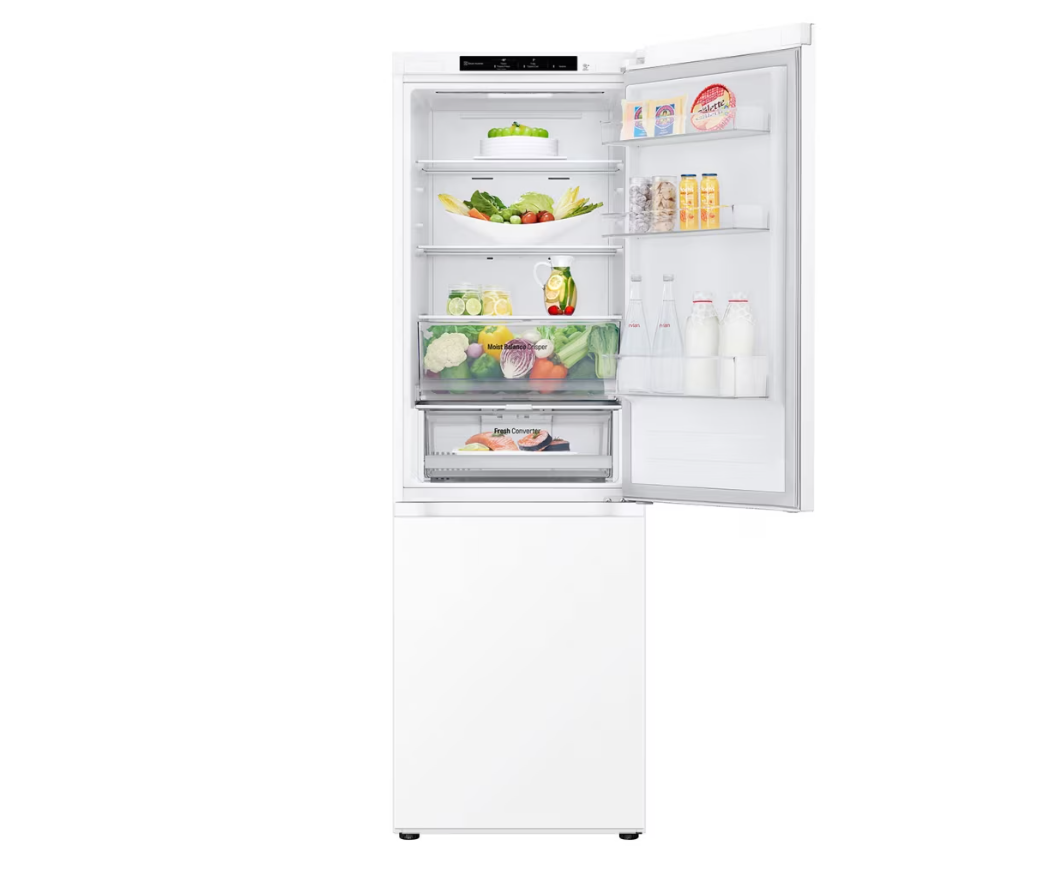 LG Refrigerator | GBV3100ESW | Energy efficiency class E | Free standing | Combi | Height 186 cm | No Frost system | Fridge net capacity 234 L | Freezer net capacity 110 L | Display | 35 dB | White - Image 2