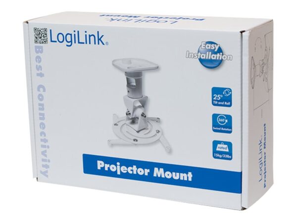 Logilink BP0003 Projector mount, ceiling, universal, 220 mm, white | Logilink - Image 10