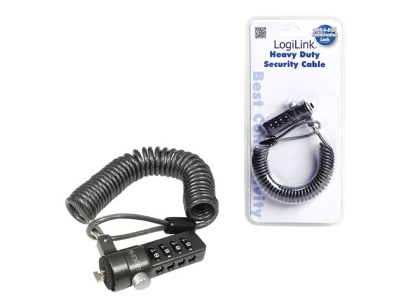 Logilink NBS004,  Notebook Coil Cable Lock, black - Image 4