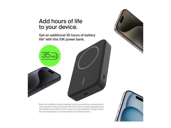 Belkin BoostCharge Pro Magnetic Power Bank with Qi2 15W 10K | 10000 mAh | Black - Image 7
