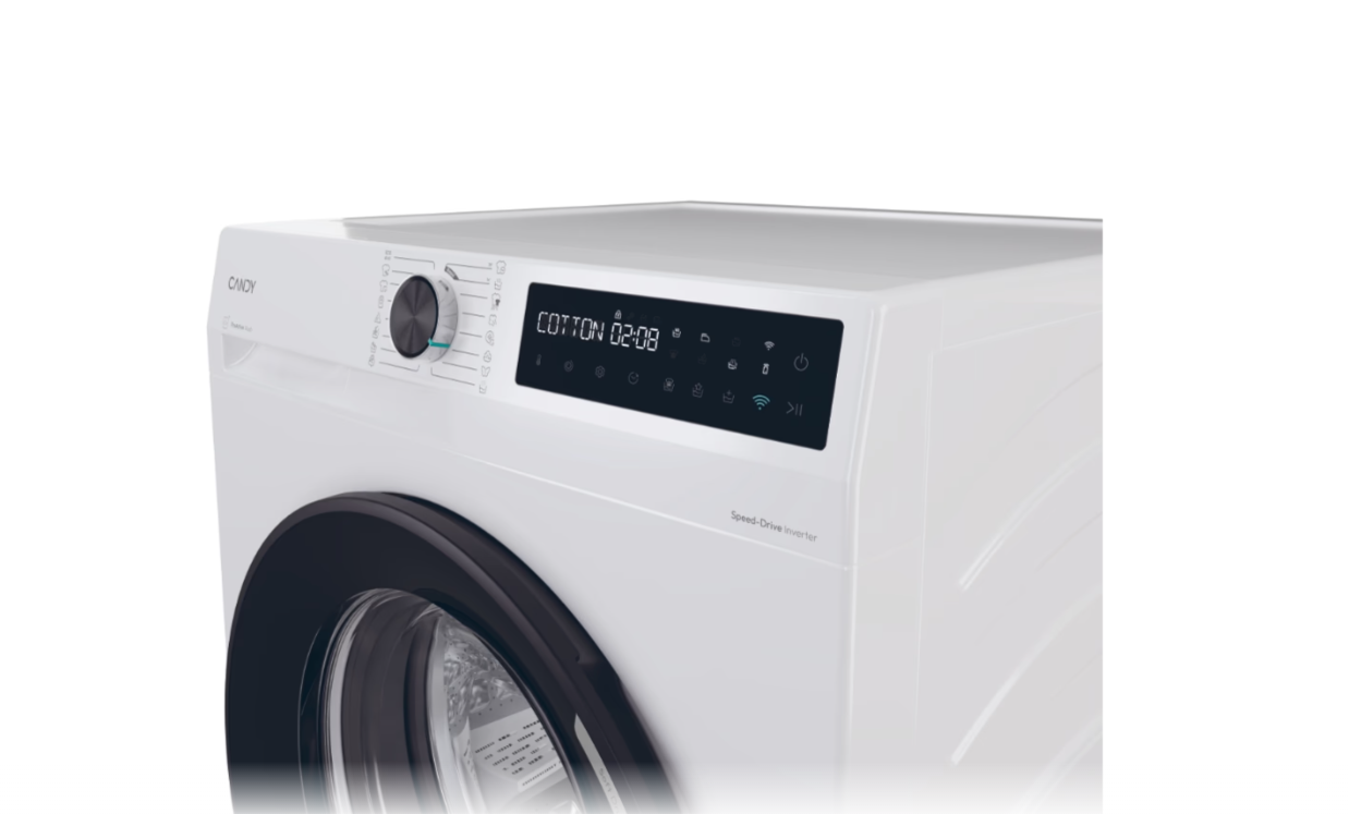 Candy Washing Machine | BR 48B6-S | Energy efficiency class A | Front loading | Washing capacity 8 kg | 1400 RPM | Depth 53 cm | Width 60 cm | Display | LCD | Steam function | Wi-Fi | White - Image 4