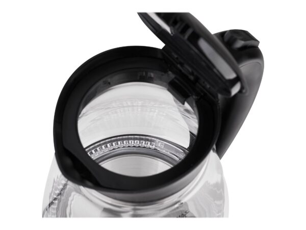 Adler | Kettle | AD 1274 | Standard | 2200 W | 1.7 L | Plastic/Glass | 360° rotational base | Black/ transparent - Image 6