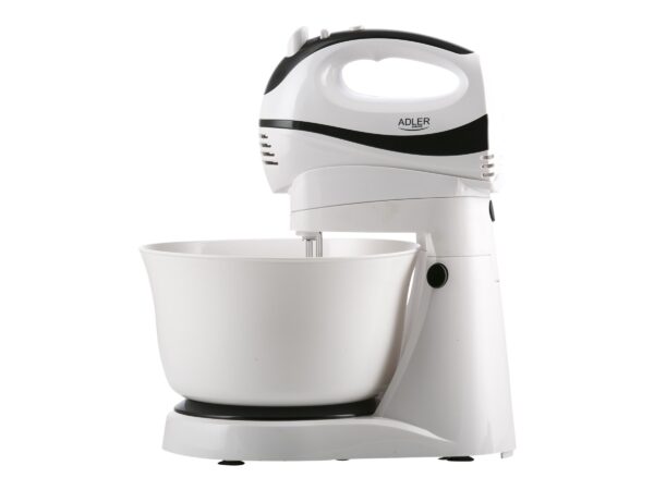 Adler | Mixer | AD 4206 | Mixer with bowl | 300 W | Number of speeds 5 | Turbo mode | White - Image 2