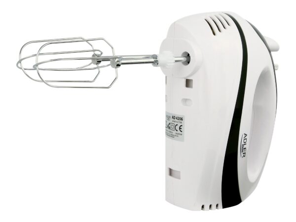 Adler | Mixer | AD 4206 | Mixer with bowl | 300 W | Number of speeds 5 | Turbo mode | White - Image 3