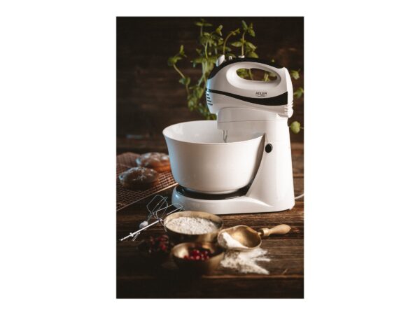 Adler | Mixer | AD 4206 | Mixer with bowl | 300 W | Number of speeds 5 | Turbo mode | White - Image 8
