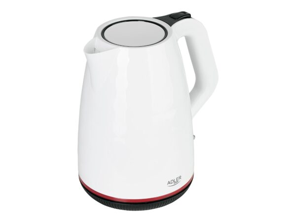 Adler | Kettle | AD 1277 | Standard | 2200 W | 1.7 L | Plastic | 360° rotational base | White - Image 3