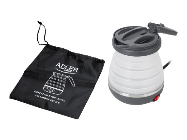Adler | Travel kettle | AD 1279 | Electric | 750 W | 0.6 L | Silicon | White - Image 2