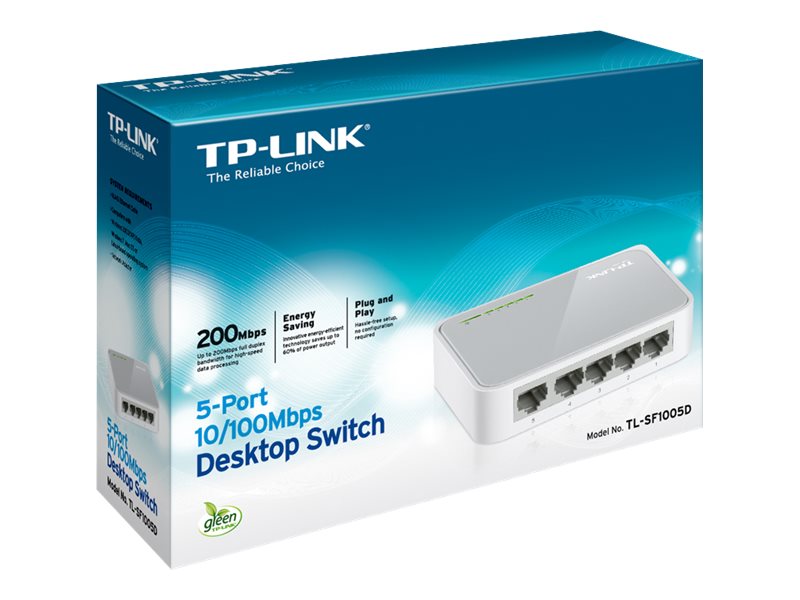 TP-LINK | Switch | TL-SF1005D | Unmanaged | Desktop | 10/100 Mbps (RJ-45) ports quantity 5 | Power supply type External | 36 month(s) - Image 7