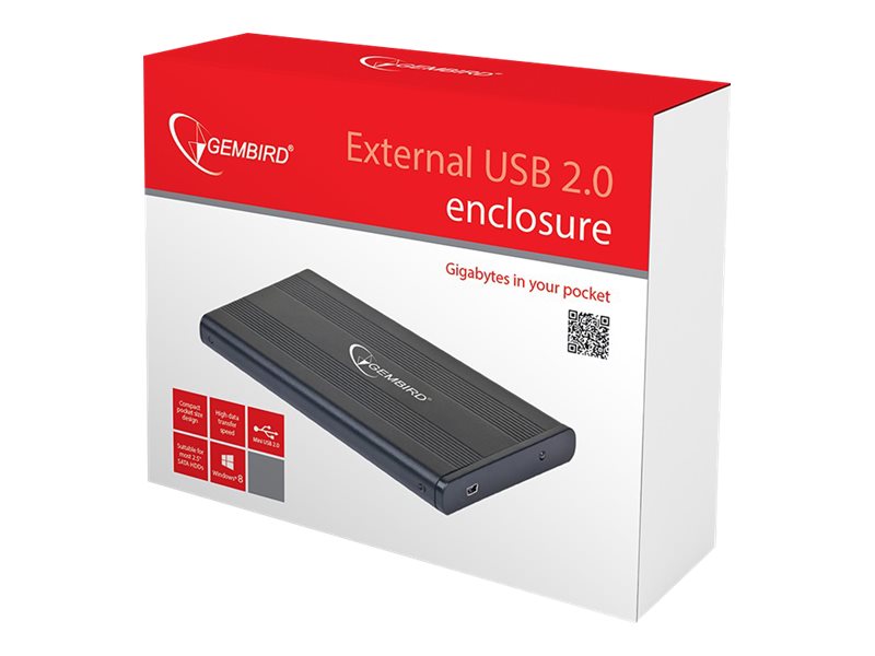 Gembird External USB 2.0 enclosure for 2.5'' SATA HDDs, mini-USB 5pin connector | Gembird - Image 3