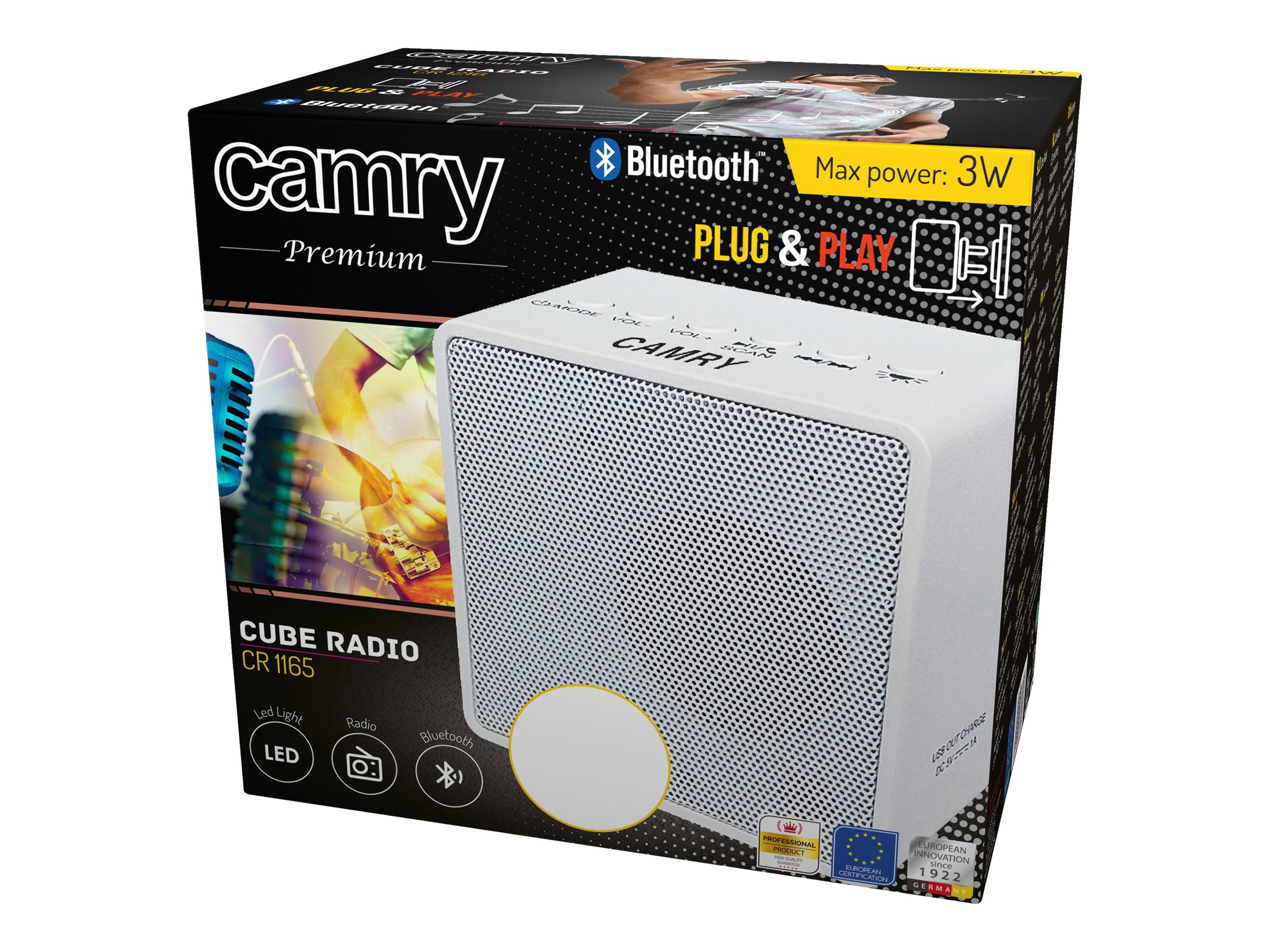 Camry | Compact bluetooth radio | CR 1165 | White - Image 8