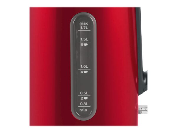 Bosch | Kettle | DesignLine TWK4P434 | Electric | 2400 W | 1.7 L | Stainless steel | 360° rotational base | Red/Black - Image 6