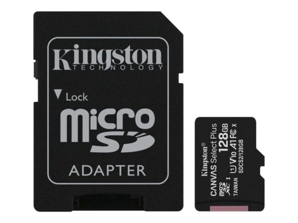 Kingston | Canvas Select Plus | UHS-I | 128 GB | MicroSDXC | Flash memory class 10 | SD Adapter - Image 2
