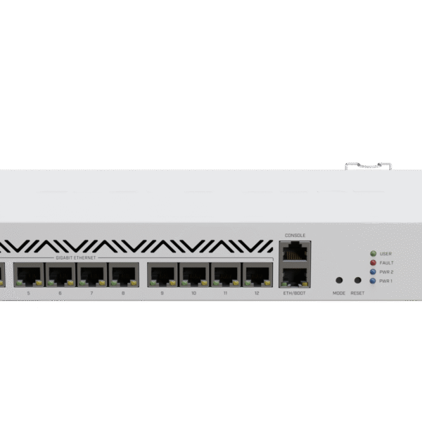 Mikrotik Cloud Core Router CCR2116-12G-4S+, 16-CORE 2 GHZ ARM CPU, 16 GB DDR4 RAM, 4x10G SFP+ ports, 13xGigabit LAN ports, 1x RJ45 Serial port, 1x M.2 slots, 16 core CPU, 16 GB RAM, Dual redundant power supply, RouterOS L6 | Cloud Core Router | CCR2116-12G-4S+ | Ethernet LAN (RJ-45) ports 13 | 12 month(s)