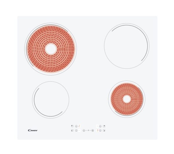 Candy | Hob | CH64CCW | Vitroceramic | Number of burners/cooking zones 4 | Touch | White - Image 3