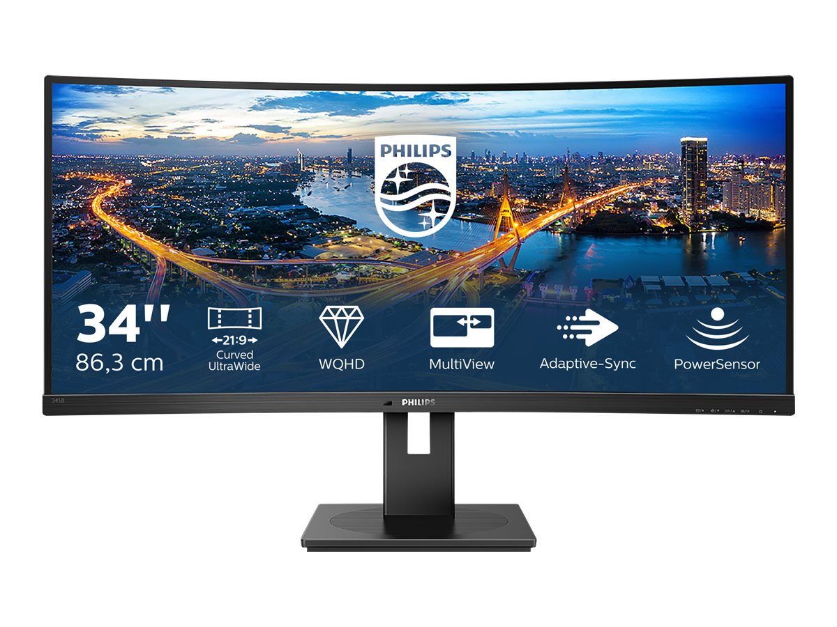 Philips | Curved UltraWide | 345B1C | 34 " | VA | WQHD | 21:9 | 100 Hz | 5 ms | 3440 x 1440 | 300 cd/m² | HDMI ports quantity 1 | Black | Warranty 24 month(s) - Image 3