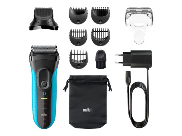 Braun | Shaver with trimmer | Series 3 Shave&Style 3010BT | Operating time (max) 45 min | Wet & Dry | NiMH | Black/Blue - Image 8