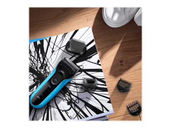 Braun | Shaver with trimmer | Series 3 Shave&Style 3010BT | Operating time (max) 45 min | Wet & Dry | NiMH | Black/Blue - Image 10