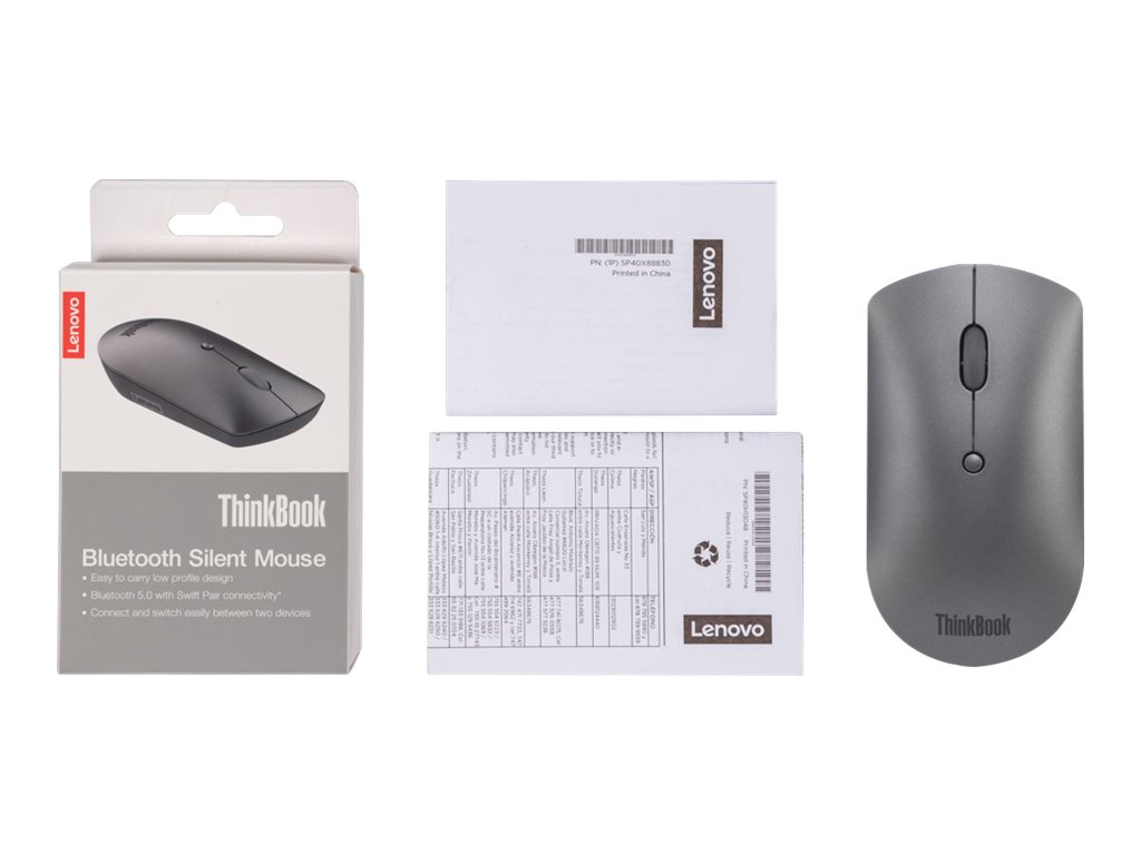 Lenovo | ThinkBook Bluetooth Silent Mouse | Wireless | Bluetooth 5.0 | Iron Grey | 1 year(s) - Image 6