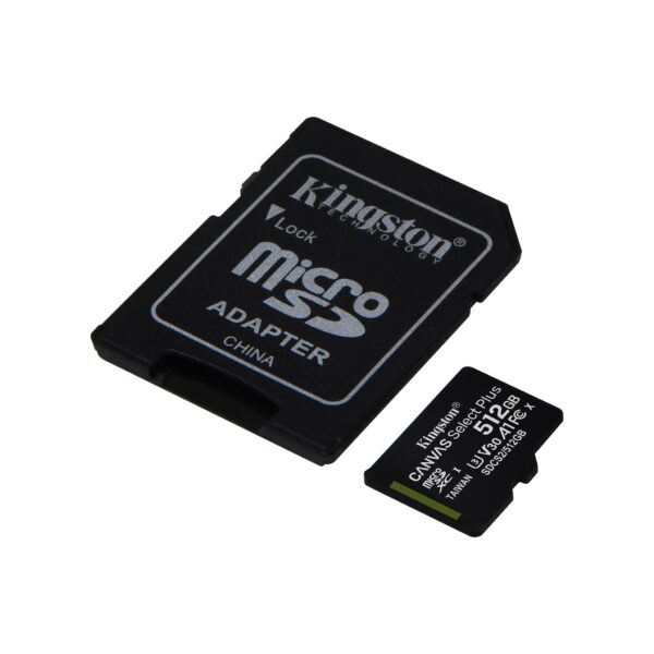 Kingston | Canvas Select Plus | 512 GB | Micro SD | Flash memory class 10 | SD adapter - Image 3