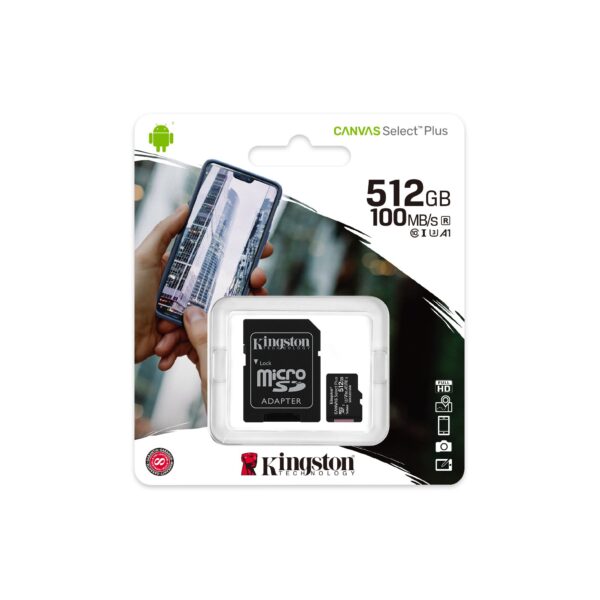 Kingston | Canvas Select Plus | 512 GB | Micro SD | Flash memory class 10 | SD adapter - Image 4
