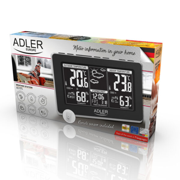 Adler | Weather station | AD 1175 | Black | White Digital Display - Image 6