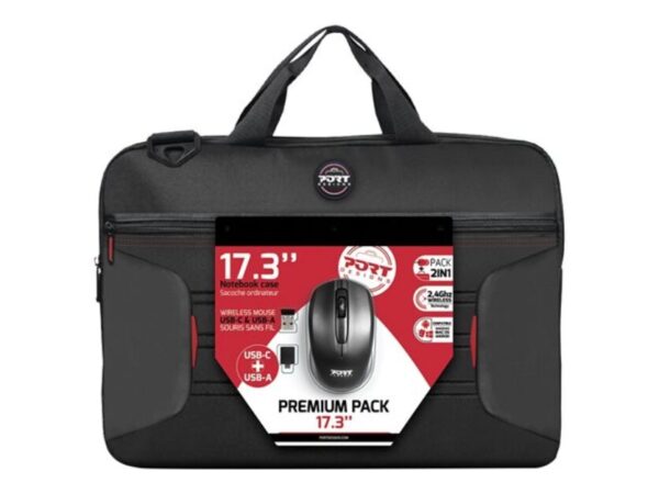 PORT DESIGNS | PREMIUM PACK 17.3 | Messenger - Briefcase | Black - Image 3